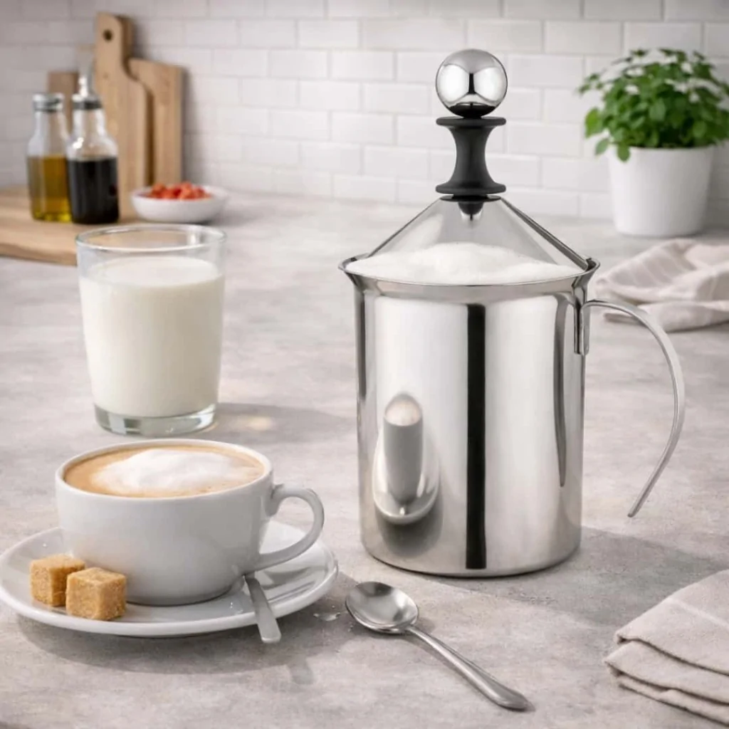 Sbattitore Crema Cappuccino ì 3 Tazze Acciaio Inox 40 cl EVA