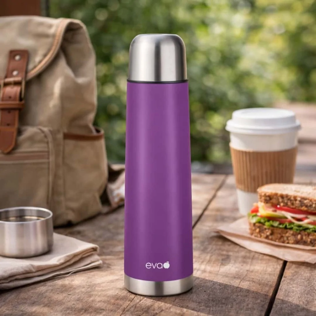 Bottiglia Isolante Viola Lucido Acciaio Inox 0,75 lt EVA