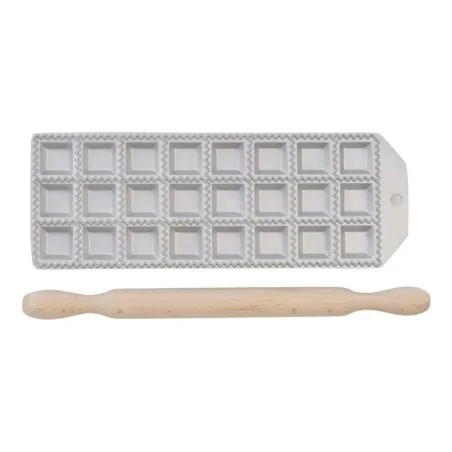 Stampo Ravioli Quadrato 24 pz con Mattarello 27x10 cm CALDER