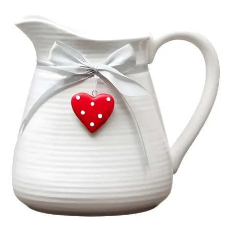 Brocca Lattiera Sonja con Nastro Cuore 14 cm EVA COLLECTION