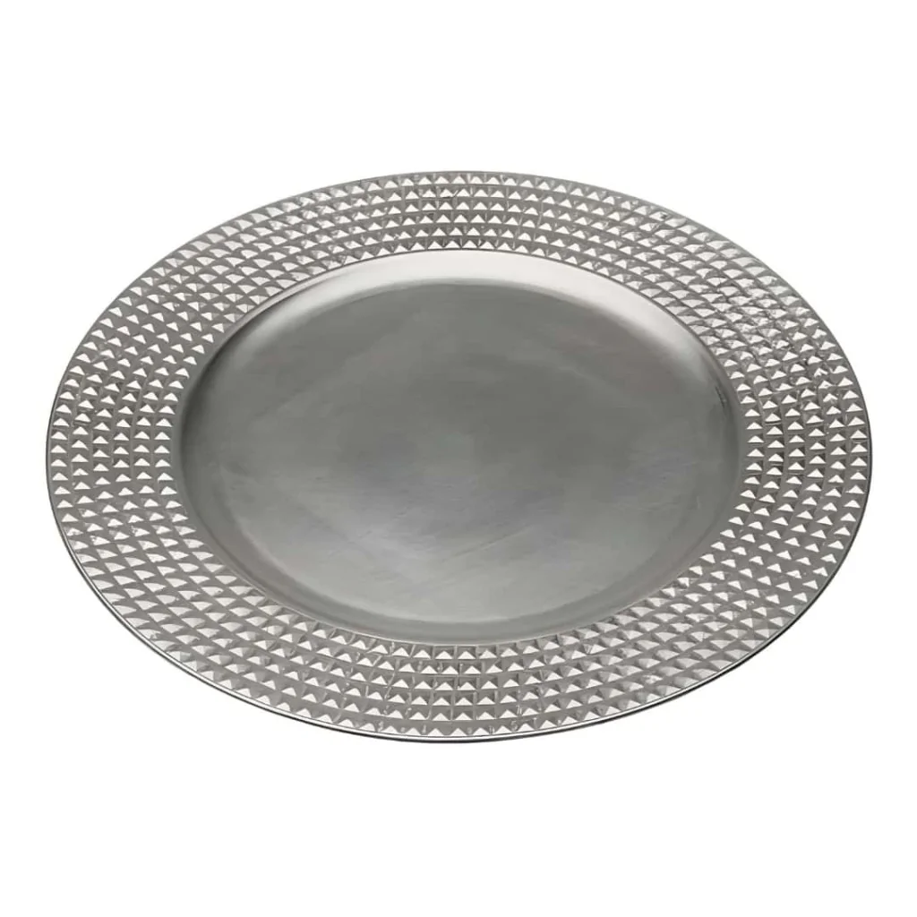Sottopiatto Argento con Decori Natale in Rilievo VERSA