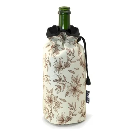 Borsa Refrigerante Bottiglie Vino Giglio Beige 18x26,5 cm
