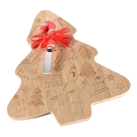 Tagliere Decorato Albero Natale con Spatola e Fiocco ART FROM