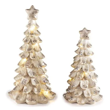 Set 2 Alberi di Natale con Brillantini e Luci ART FROM ITALY