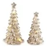 Set 2 Alberi di Natale con Brillantini e Luci ART FROM ITALY