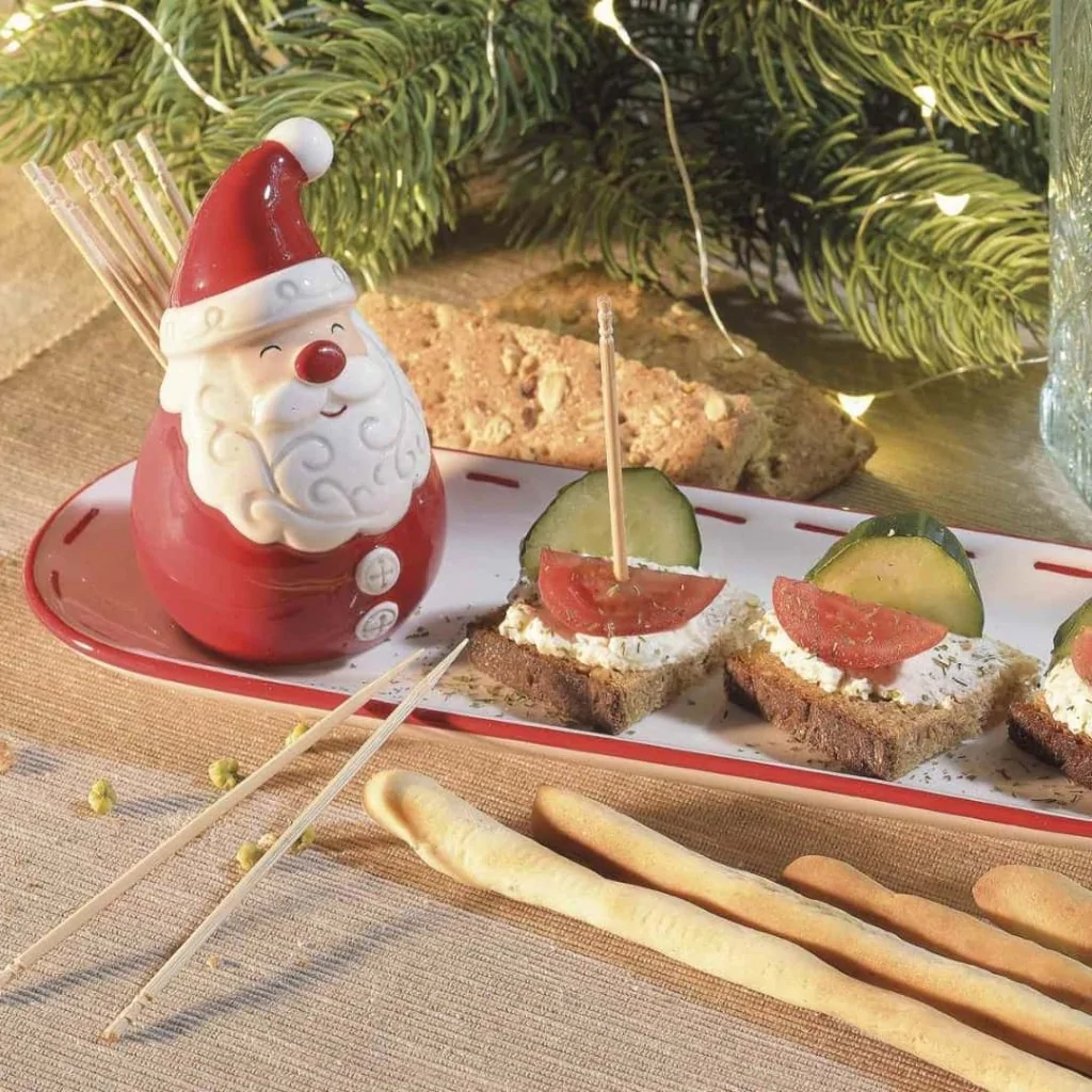 Set Vassoio Aperitivo Babbo Natale con Porta Stuzzicadenti ART