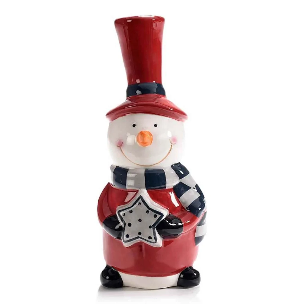 Pupazzo di Neve Decorativo con Cappello ART FROM ITALY