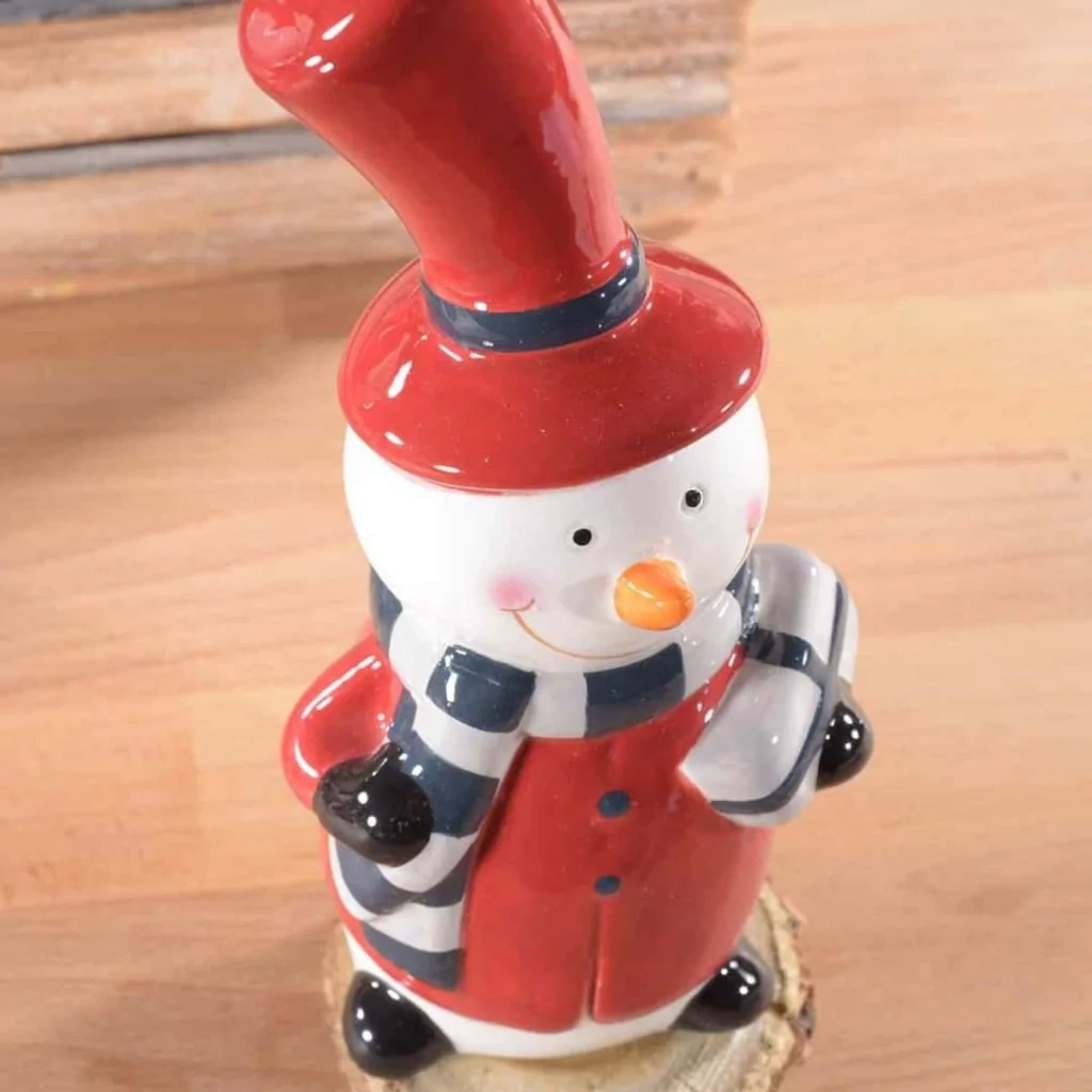 Pupazzo di Neve Decorativo con Cappello ART FROM ITALY