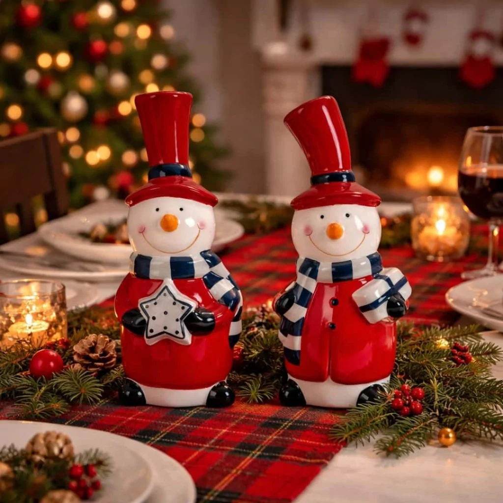 Pupazzo di Neve Decorativo con Cappello ART FROM ITALY