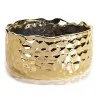 Vaso Ceramica Martellato Dorato Effetto Metallo ø 18 cm ART
