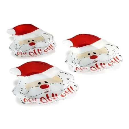Set 3 Piatti Babbo Natale Vetro ART FROM ITALY