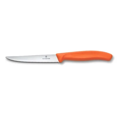 Coltello Pizza Bistecca Ondulato Manico Arancione 11 cm