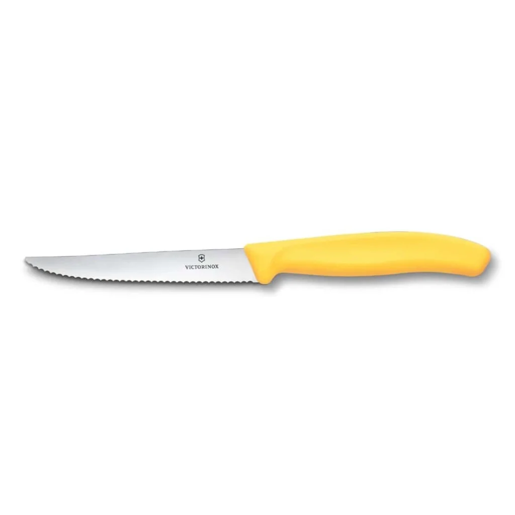 Coltello Pizza Bistecca Ondulato Manico Giallo 11 cm VICTORINOX