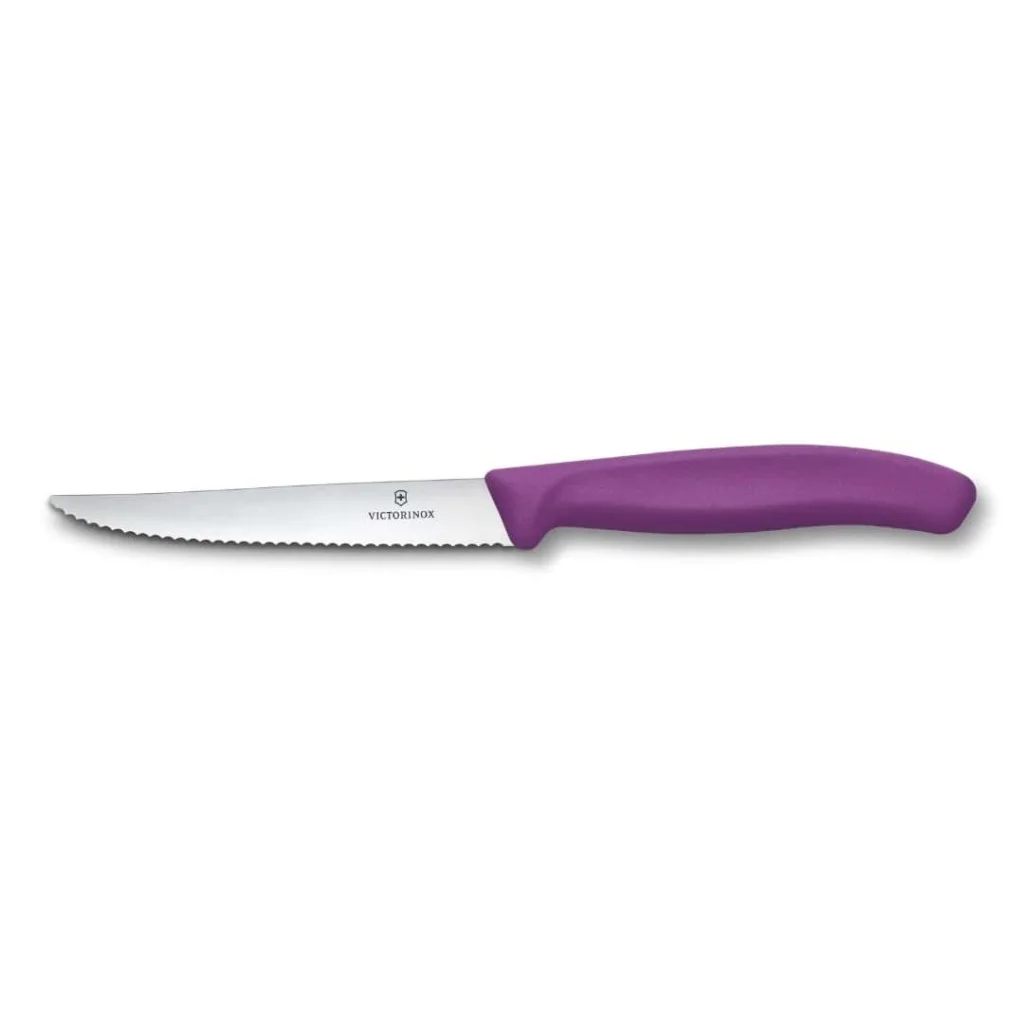 Coltello Pizza Bistecca Ondulato Manico Viola 11 cm VICTORINOX
