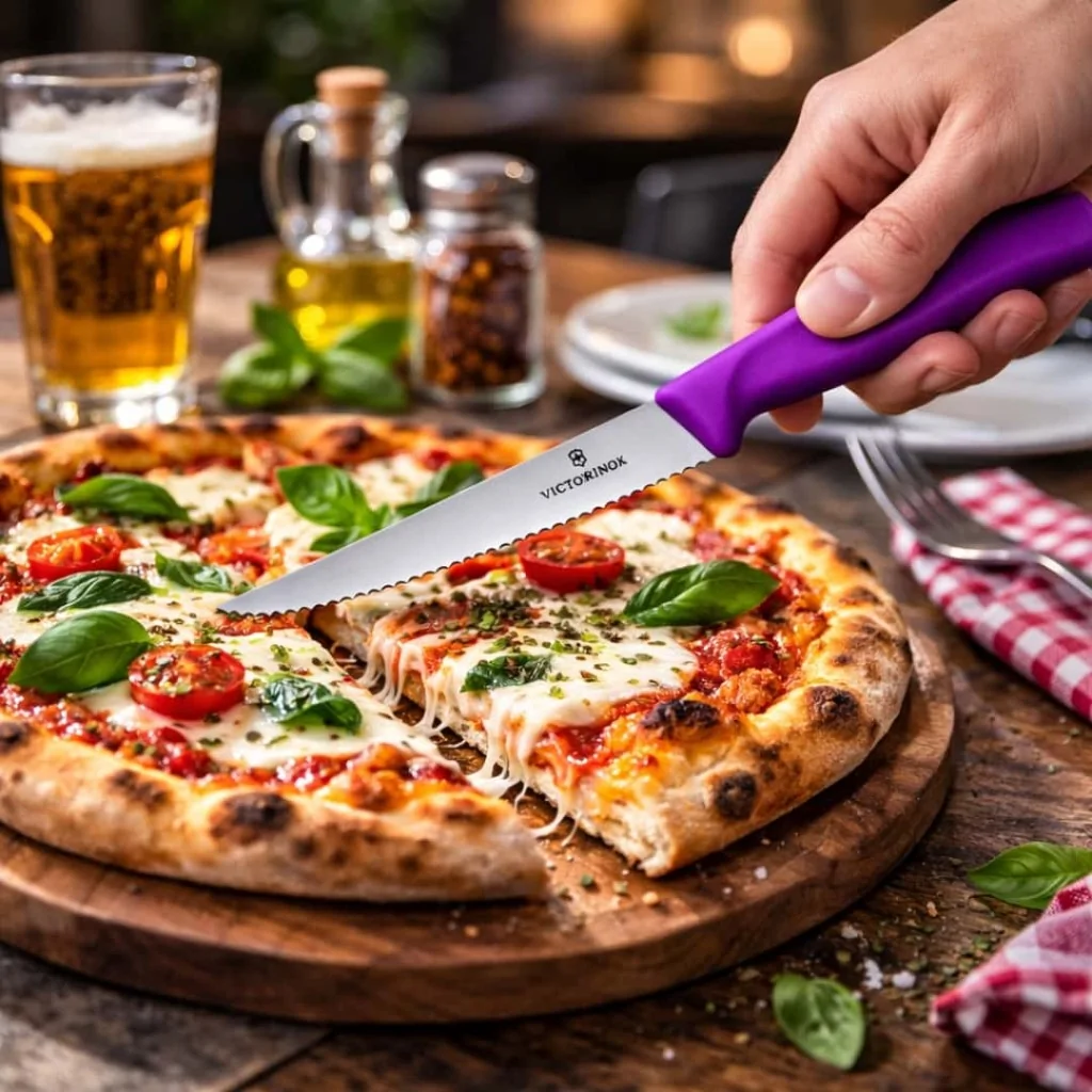 Coltello Pizza Bistecca Ondulato Manico Viola 11 cm VICTORINOX