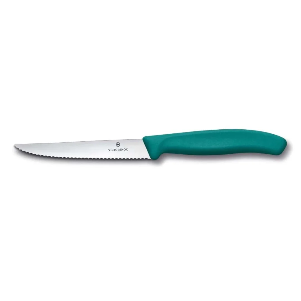 Coltello Pizza Bistecca Ondulato Manico Verde 11 cm VICTORINOX