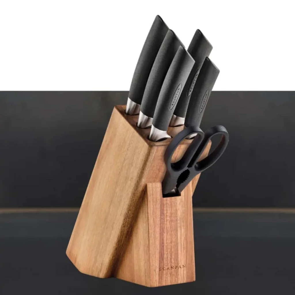 Ceppo Coltelli Sax con 5 Coltelli e Forbice SCHONHUBER