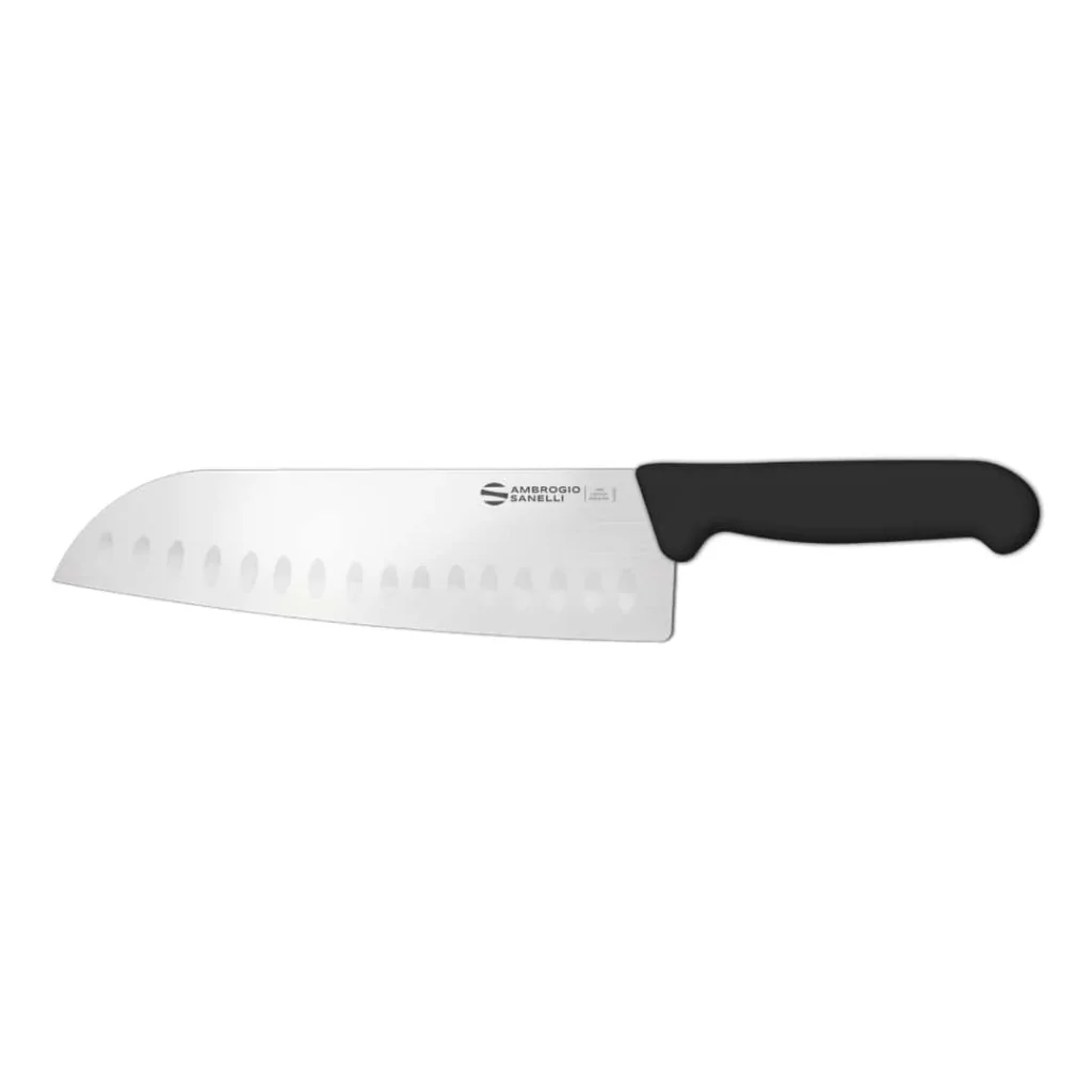 Coltello Santoku Alveolato Supra Nero 20 cm AMBROGIO SANELLI