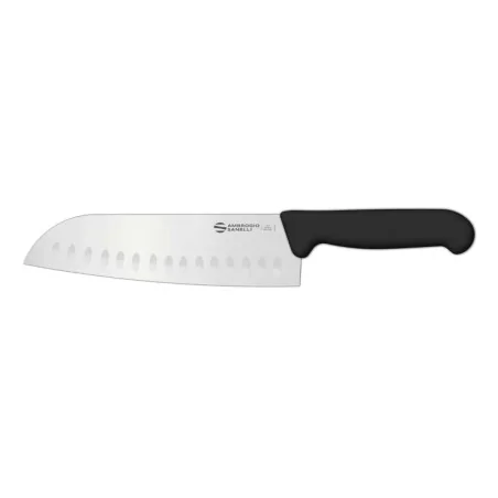 Coltello Santoku Alveolato Supra Nero 18 cm AMBROGIO SANELLI
