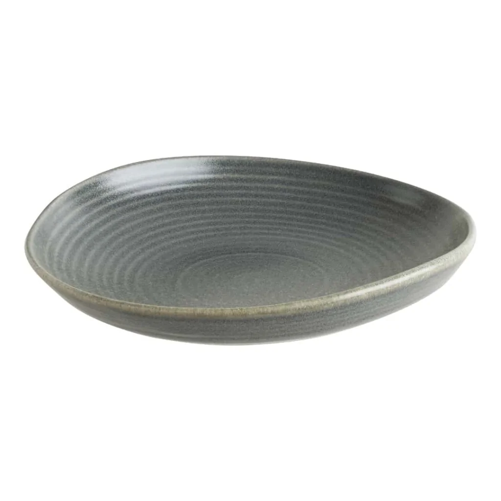 Piatto Fondo Ellisse Ripple Horn Grigio ø 19 cm BONNÀ