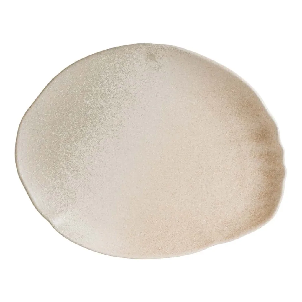 Piatto Piano Ovale Sahara Tone Beige 36 cm BONNÀ