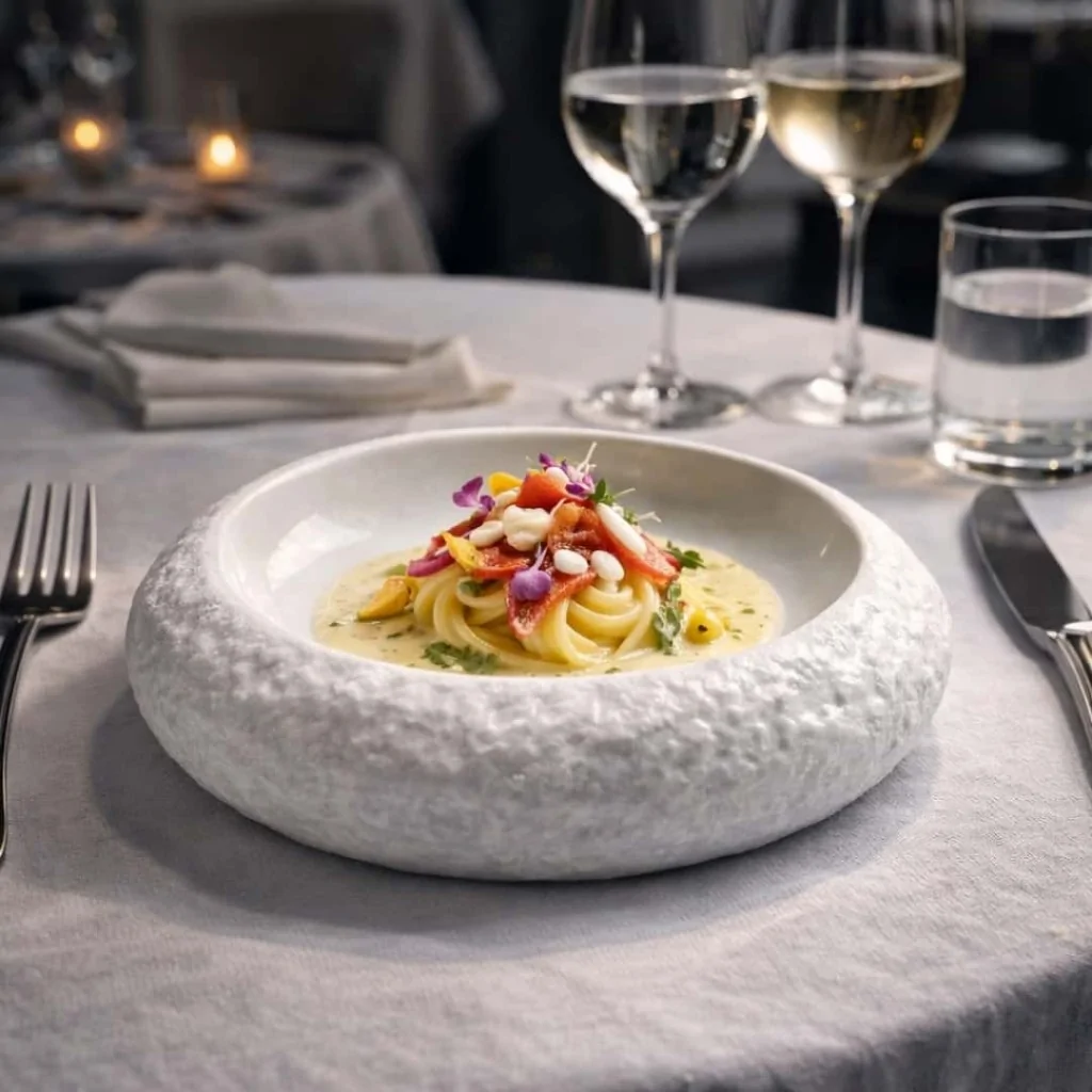 Piatto Cuscino Pietra Gourmet Bianco ø 23 cm LE NOUVEAU COQ