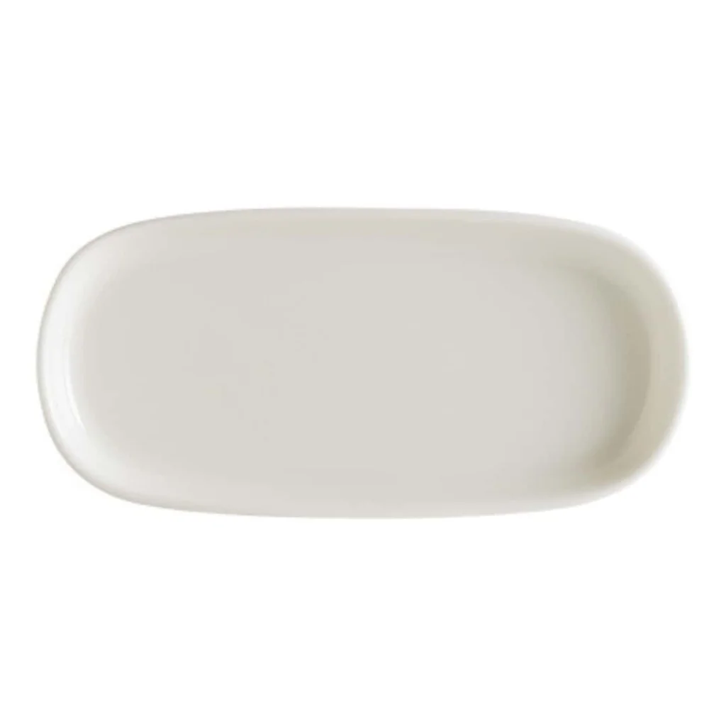 Piatto Ovale Hygge Bianco con Bordo 18x8,6 cm BONNÀ