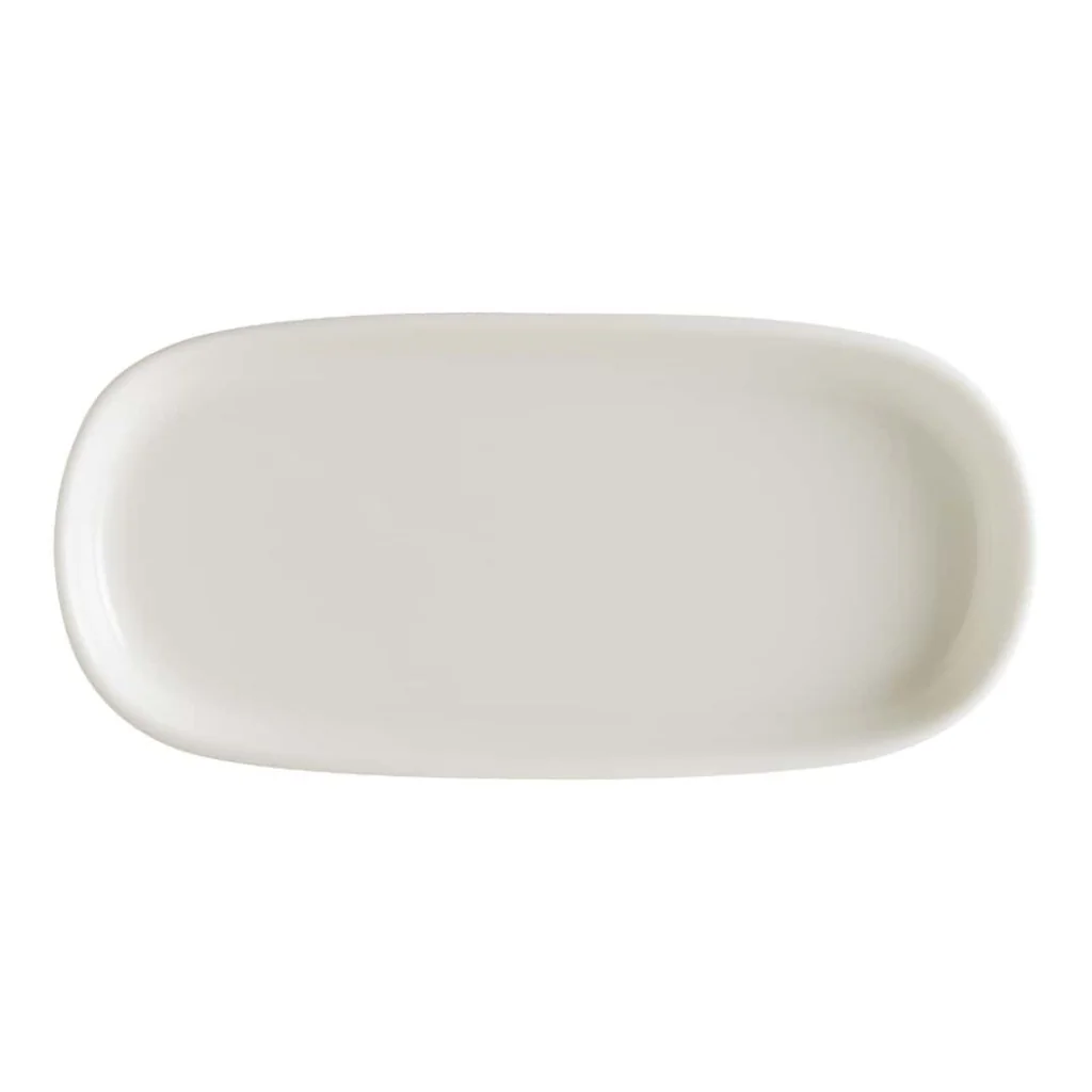 Piatto Ovale Hygge Bianco con Bordo 14x6,7 cm BONNÀ