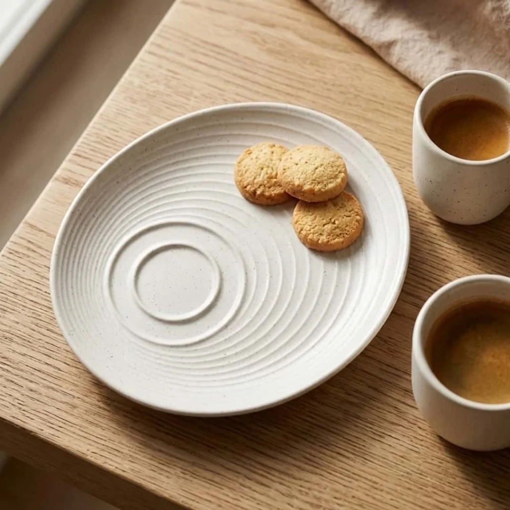Piattino Colazione Ripple Liora Bianco 20x17 cm BONNÀ