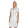Camice Medico Donna Bianco Cotone Manica Corta ISACCO