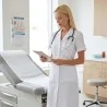 Camice Medico Donna Bianco Cotone Manica Corta ISACCO