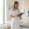 Camice Medico Donna Bianco Cotone Manica Corta ISACCO