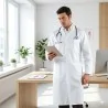 Camice Medico Uomo Bianco Satin No Stiro ISACCO