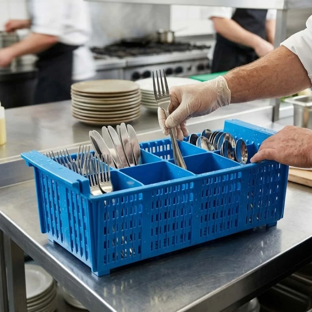 Cestello Portaposate Lavastoviglie 8 Scomparti Blu SAMBONET