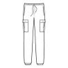 Pantalone Pantawork Londra Nero a Righe ISACCO