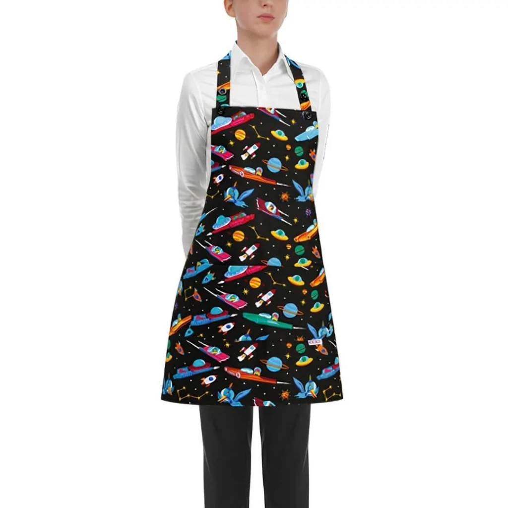 Grembiule Pettorina Short Apron Space Nero EGOCHEF