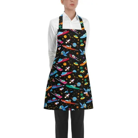 Grembiule Pettorina Short Apron Space Nero EGOCHEF