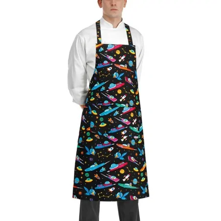 Grembiule Pettorina Bib Apron Space Nero EGOCHEF
