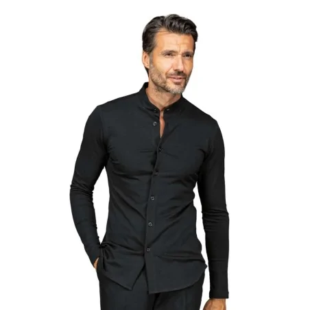 Camicia Unisex Portorico Jersey Nera ISACCO
