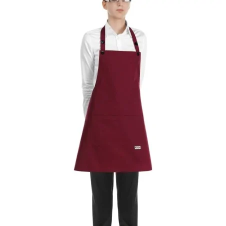 Grembiule Pettorina Short Bordeaux EGOCHEF