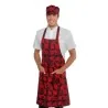 Grembiule Cuoco Pettorina Skull 07 Rosso ISACCO