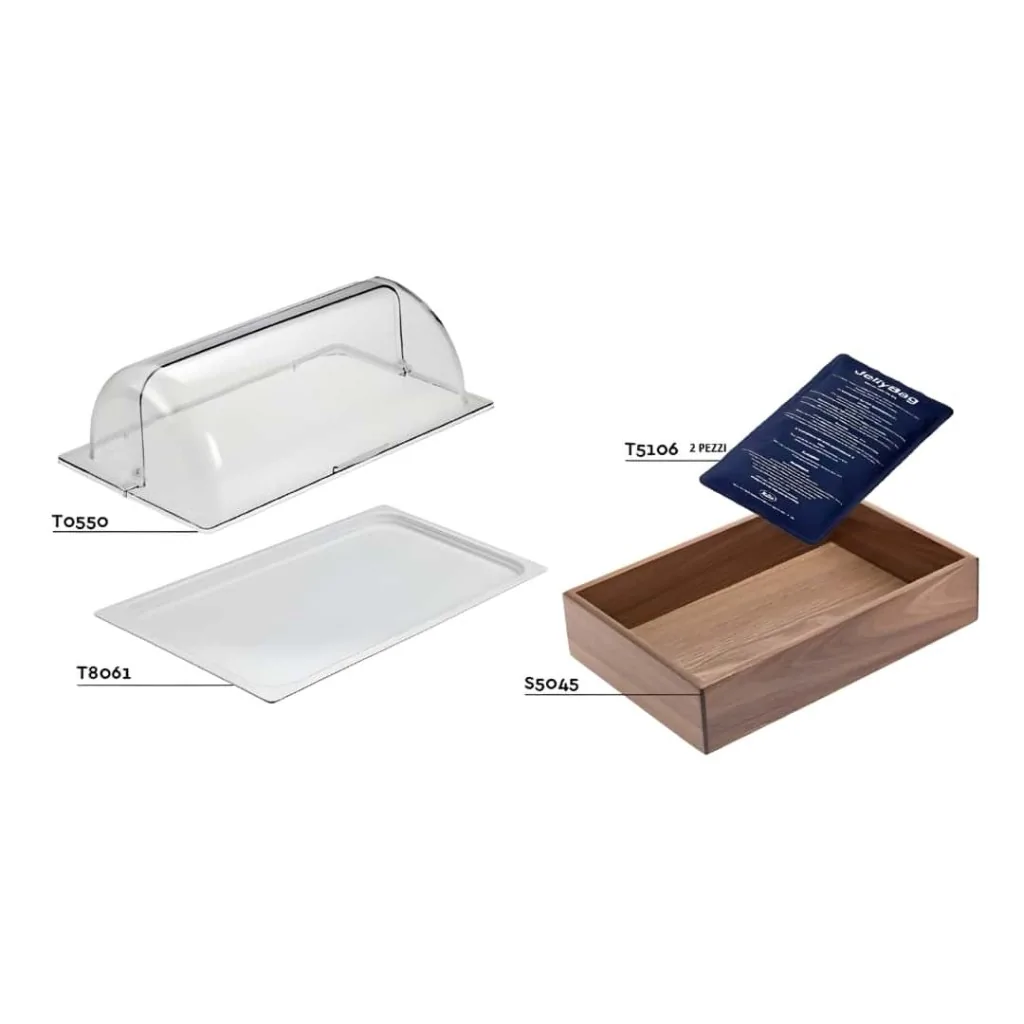 Set Espositore Buffet Completo in Acacia GN 1/1 LEONE