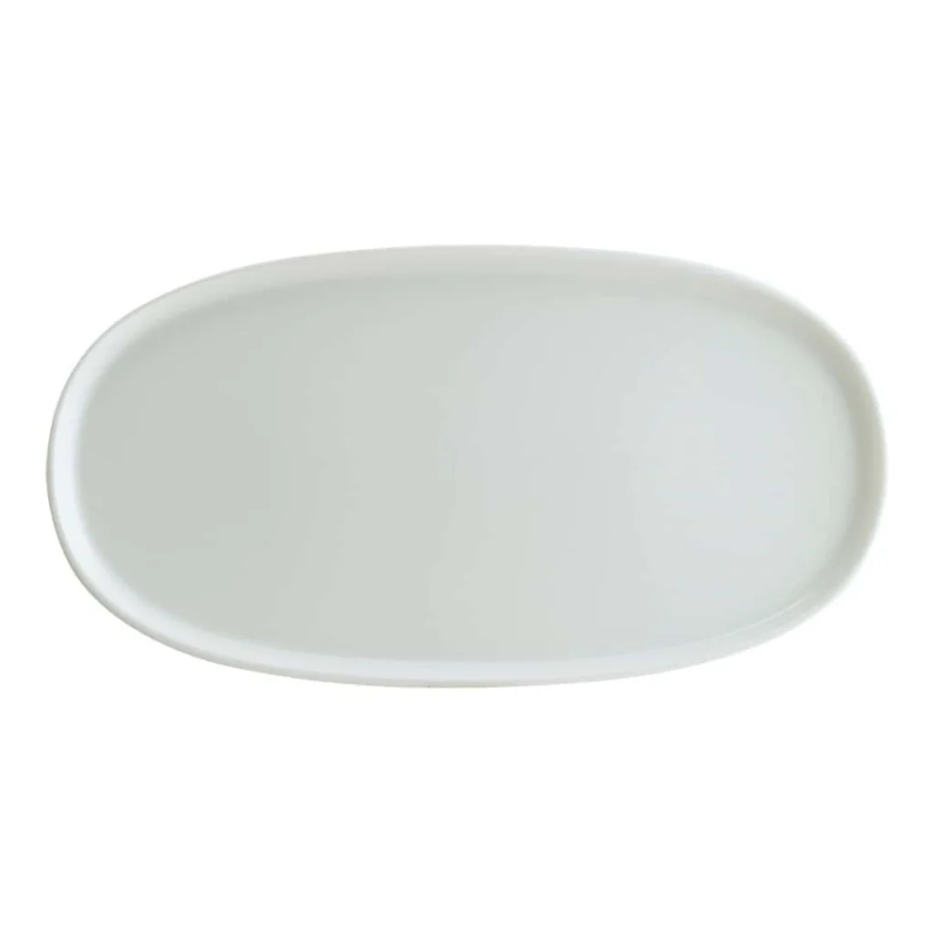 Piatto Ovale con Bordo Hygge Bianco Porcellana 34x23 cm BONNÀ