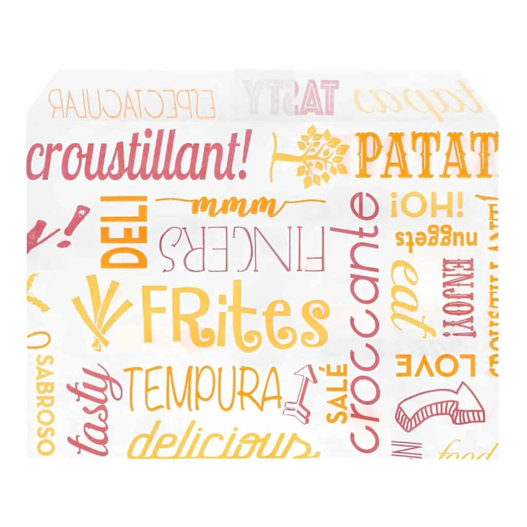 Sacchetti Frittura Parole Carta Antigrasso 12x9 cm 1000 pz