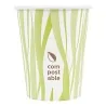 Bicchiere Compostabile Bibita 240 ml 8 oz Bianco Verde 50 pz