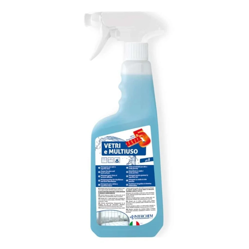 Detergente Vetri e Multiuso Uni5 Spray 750 ml INTERCHEM