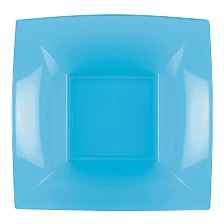 Piatti Fondi Quadrati Nice Turchese 18x18 cm 25 pz GOLD PLAST
