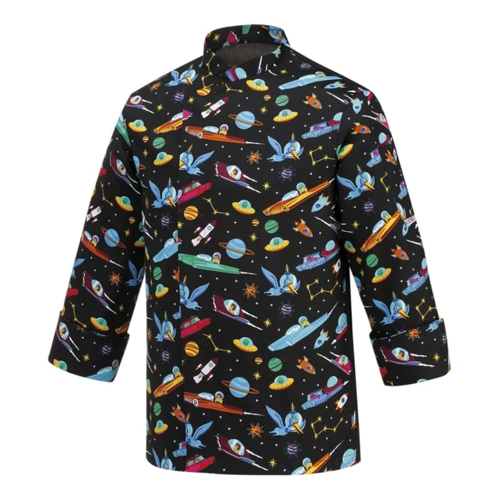 Giacca Cuoco Unisex Fantasy Space Nera EGOCHEF