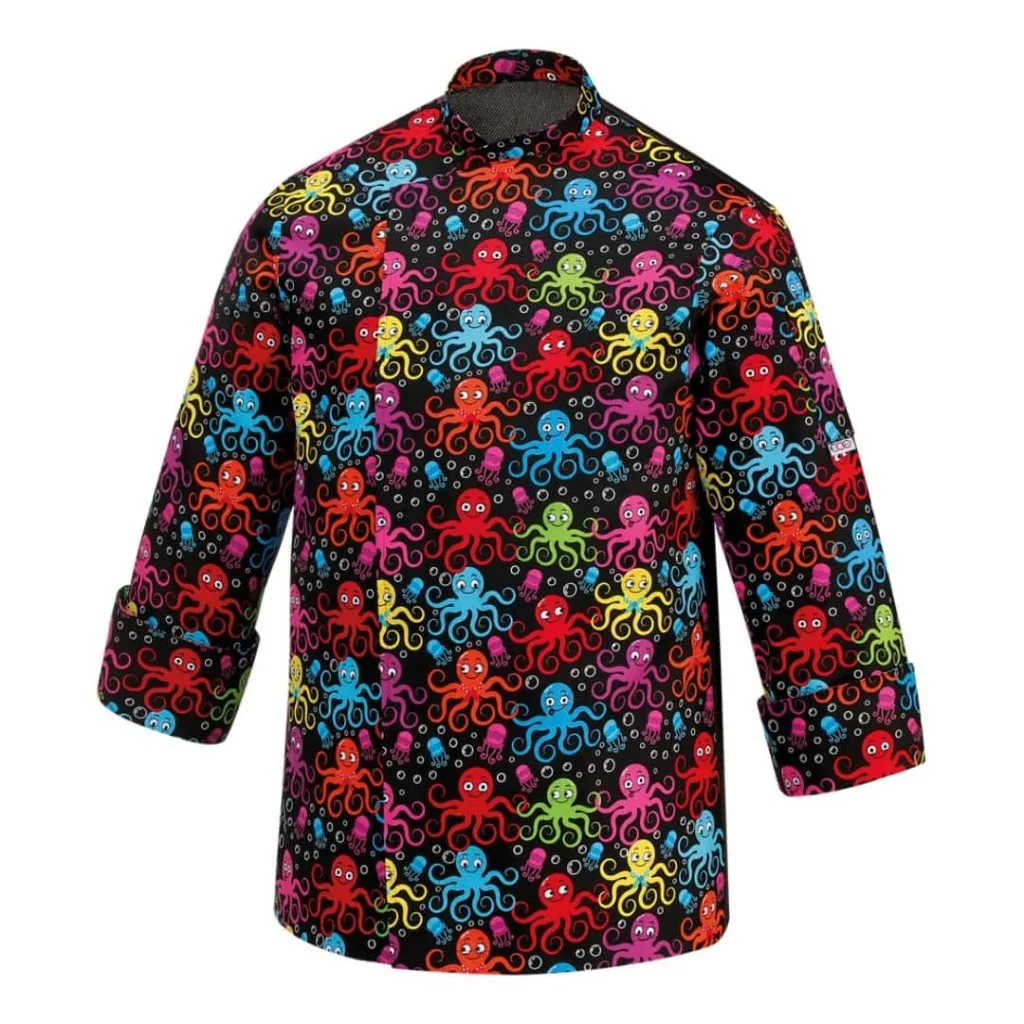 Giacca Cuoco Unisex Fantasy Oktopus Nera EGOCHEF