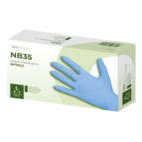 Guanti Nitrile Blu NB35 Senza Polvere 100 pz EASY PROTECT